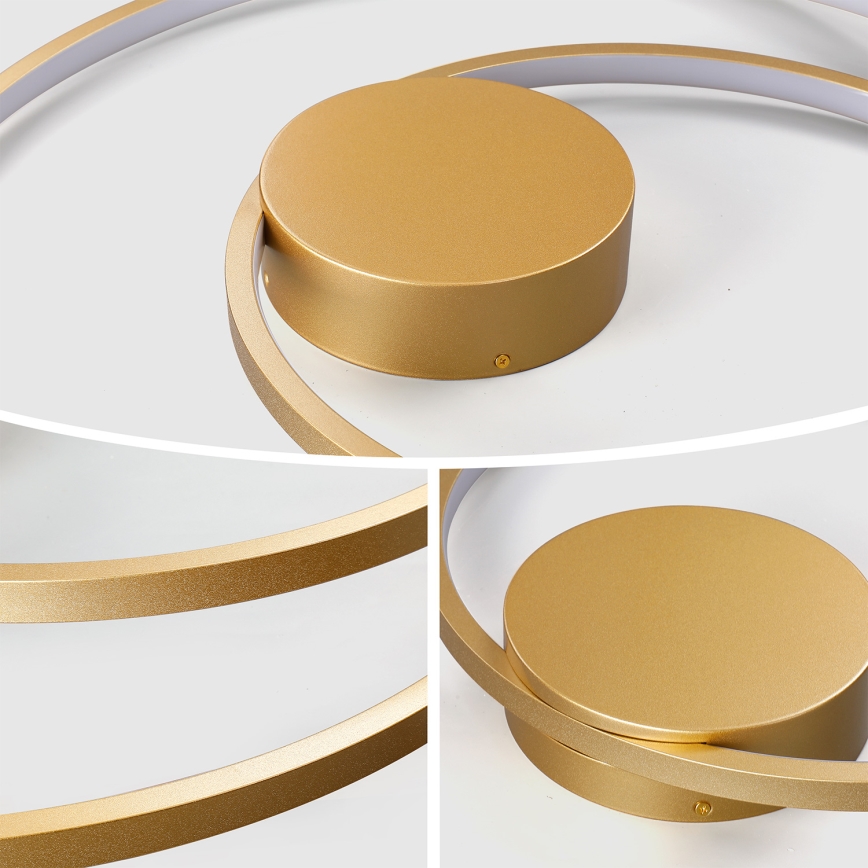 Brilagi - dimeriuojamas LED lubinis šviestuvas TWISTER LED/48W/230V 3000-6000K Ø 50 cm auksinis + nuotolinis valdymas