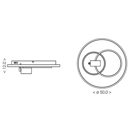 Brilagi - reguliuojamas LED lubinis šviestuvas UNITY LED/60W/230V + 1xGU10/3W 3000-6000K skersmuo 50 cm balta/juoda + nuotolinis valdymas