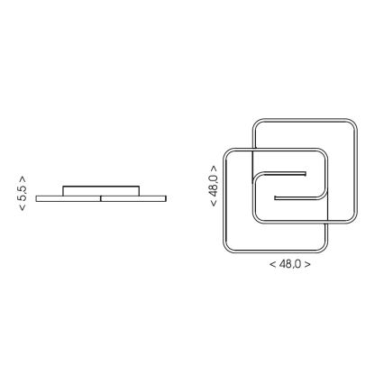 Brilagi - Dimeriuojamas LED lubinis šviestuvas VELO LED/64W/230V 3000-6500K 48x48 cm + nuotolinis valdymas