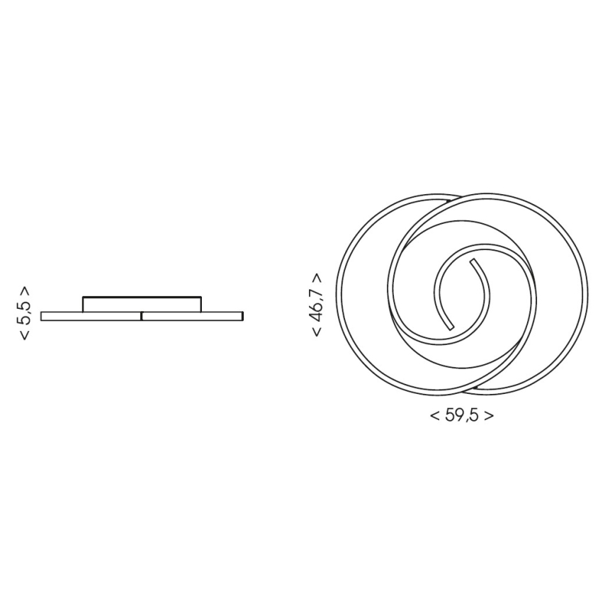 Brilagi - LED dimeriu reguliuojamas lubinis šviestuvas VELO XL LED/83W/230V 3000-6500K 46,7x59,5 cm + nuotolinis valdymas