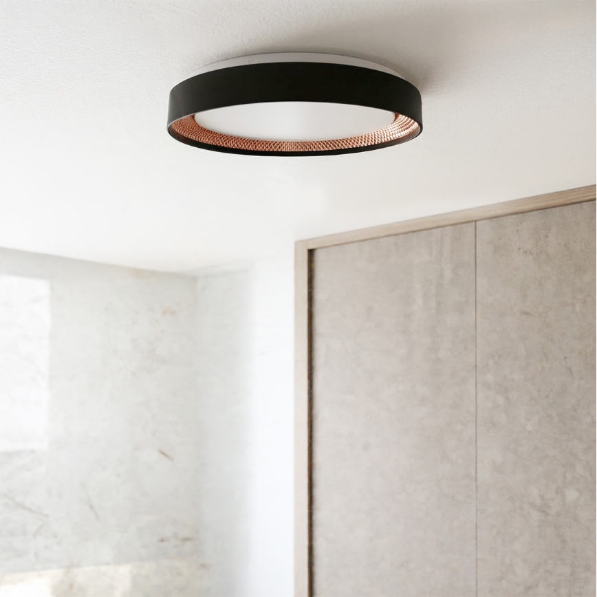 Brilagi - dimeriuojamas LED lubų šviestuvas WALDO LED/48W/230V 3000-6500K skersmuo 40 cm juoda/auksinė + nuotolinio valdymo pultas
