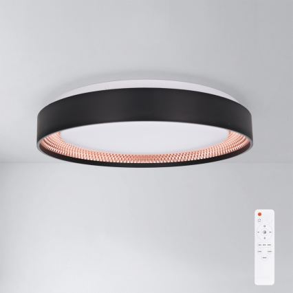 Brilagi - dimeriuojamas LED lubų šviestuvas WALDO LED/48W/230V 3000-6500K skersmuo 40 cm juoda/auksinė + nuotolinio valdymo pultas