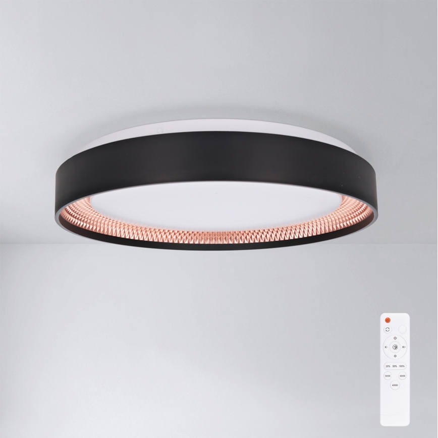 Brilagi - dimeriuojamas LED lubų šviestuvas WALDO LED/48W/230V 3000-6500K skersmuo 40 cm juoda/auksinė + nuotolinio valdymo pultas