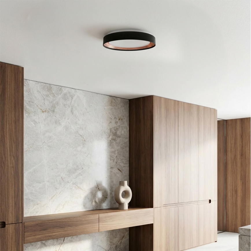 Brilagi - dimeriuojamas LED lubų šviestuvas WALDO LED/48W/230V 3000-6500K skersmuo 40 cm juoda/auksinė + nuotolinio valdymo pultas