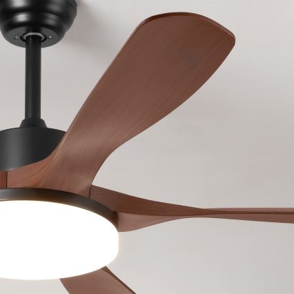 Brilagi - LED dimeriuojamas lubų ventiliatorius LED/34W/230V 3000-6500K skersmuo 132 cm juodas/rudas + nuotolinis valdymas