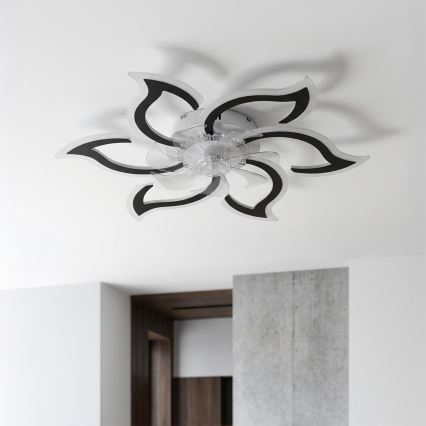 Brilagi - reguliuojamas LED lubų ventiliatorius LED/34 W/230 V 3000–6500 K, skersmuo 83 cm, juodas + su nuotoliniu pulteliu