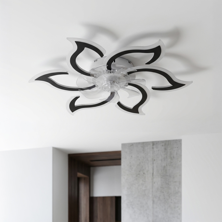 Brilagi - reguliuojamas LED lubų ventiliatorius LED/34 W/230 V 3000–6500 K, skersmuo 83 cm, juodas + su nuotoliniu pulteliu