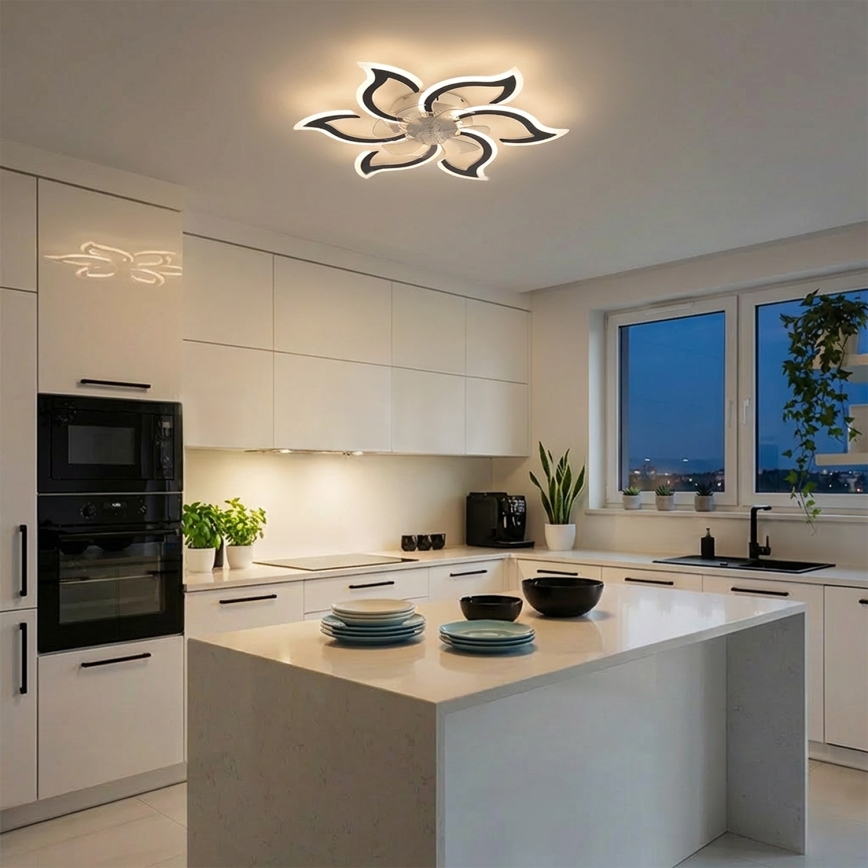 Brilagi - reguliuojamas LED lubų ventiliatorius LED/34 W/230 V 3000–6500 K, skersmuo 83 cm, juodas + su nuotoliniu pulteliu