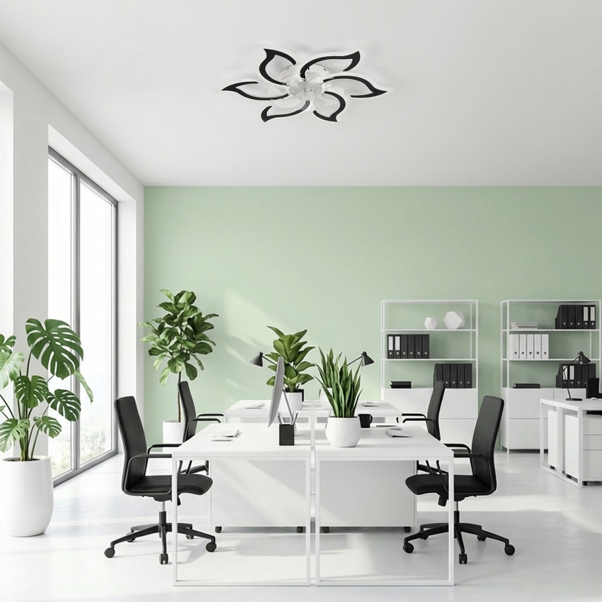 Brilagi - reguliuojamas LED lubų ventiliatorius LED/34 W/230 V 3000–6500 K, skersmuo 83 cm, juodas + su nuotoliniu pulteliu