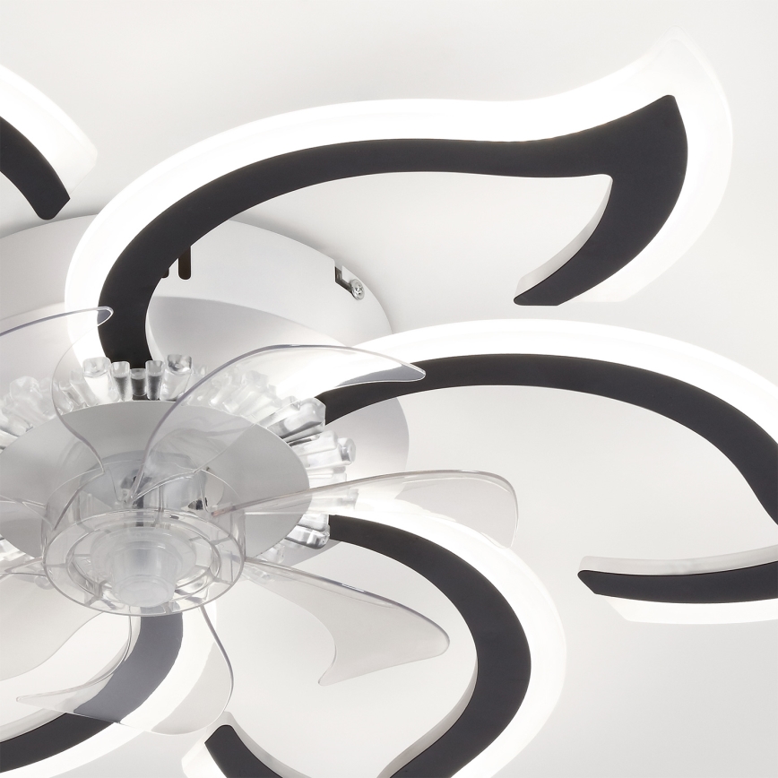 Brilagi - reguliuojamas LED lubų ventiliatorius LED/34 W/230 V 3000–6500 K, skersmuo 83 cm, juodas + su nuotoliniu pulteliu