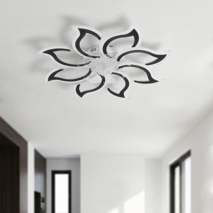 Brilagi - lubinis LED ventiliatorius su reguliuojama šviesa, LED/44W/230V, 3000–6500K, Ø 90 cm, juodas + nuotolinis valdymas