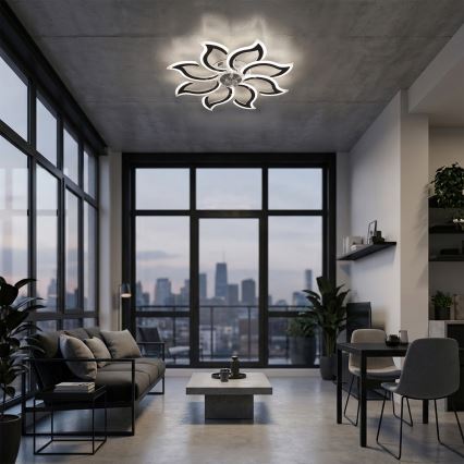 Brilagi - lubinis LED ventiliatorius su reguliuojama šviesa, LED/44W/230V, 3000–6500K, Ø 90 cm, juodas + nuotolinis valdymas