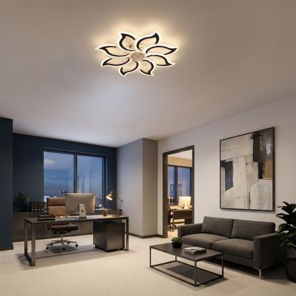 Brilagi - lubinis LED ventiliatorius su reguliuojama šviesa, LED/44W/230V, 3000–6500K, Ø 90 cm, juodas + nuotolinis valdymas