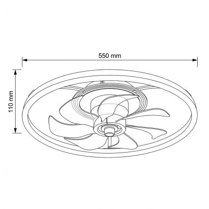 Brilagi - reguliuojamas LED lubinis ventiliatorius 66 W/230 V 3000-6500 K skersmuo 55 cm baltas/auksinis + nuotolinis valdymas