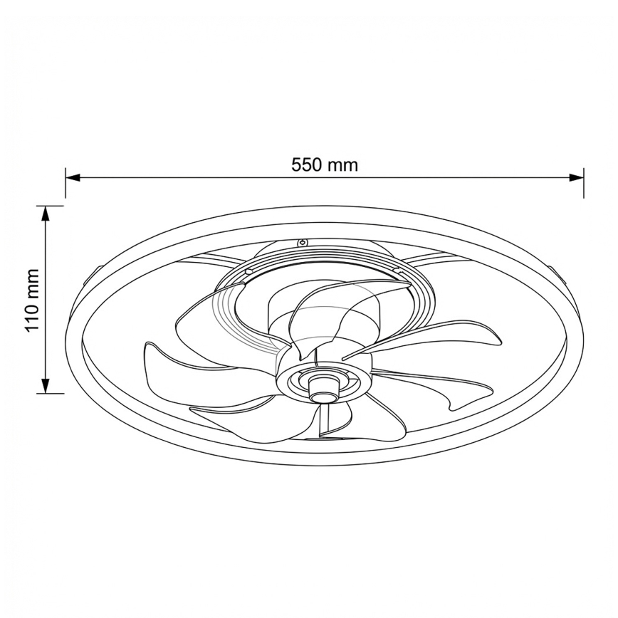 Brilagi - reguliuojamas LED lubinis ventiliatorius 66 W/230 V 3000-6500 K skersmuo 55 cm baltas/auksinis + nuotolinis valdymas