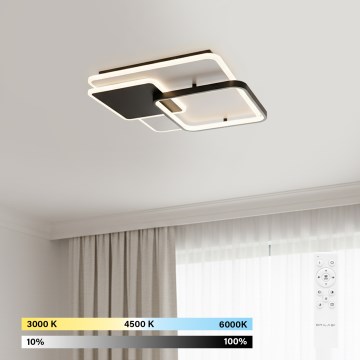 Brilagi - Dimeriuojamas LED lubų šviestuvas FLARE LED/64W/230V 3000-6000K 45x45 cm balta/juoda + su nuotoliniu valdymu