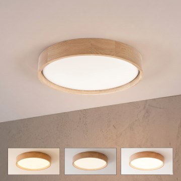 Brilagi - Dimeriuojamas LED lubų šviestuvas MANAROLA SMART LED/24W/230V 3000-6000K Wi-Fi Tuya Beacon skersmuo 41 cm ąžuolas + nuotolinis valdymas