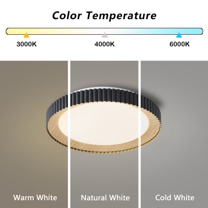 Brilagi - reguliuojamas LED lubų šviestuvas NEXO LED/48W/230V 3000-6000K juodas skersmuo 43 cm + nuotolinis valdymas