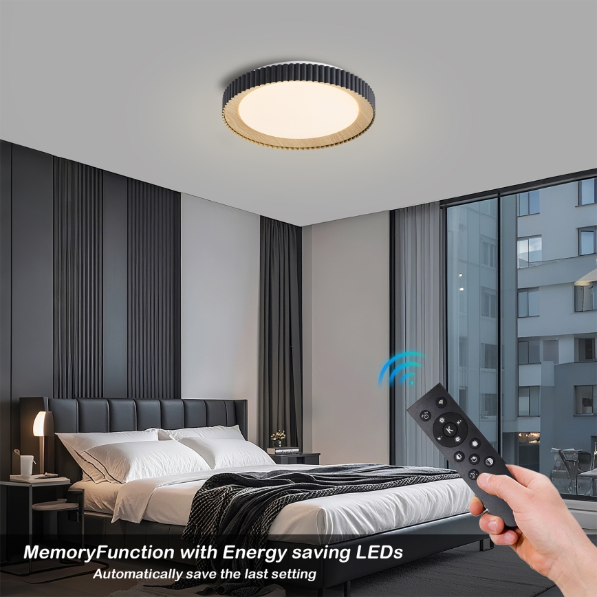 Brilagi - reguliuojamas LED lubų šviestuvas NEXO LED/48W/230V 3000-6000K juodas skersmuo 43 cm + nuotolinis valdymas