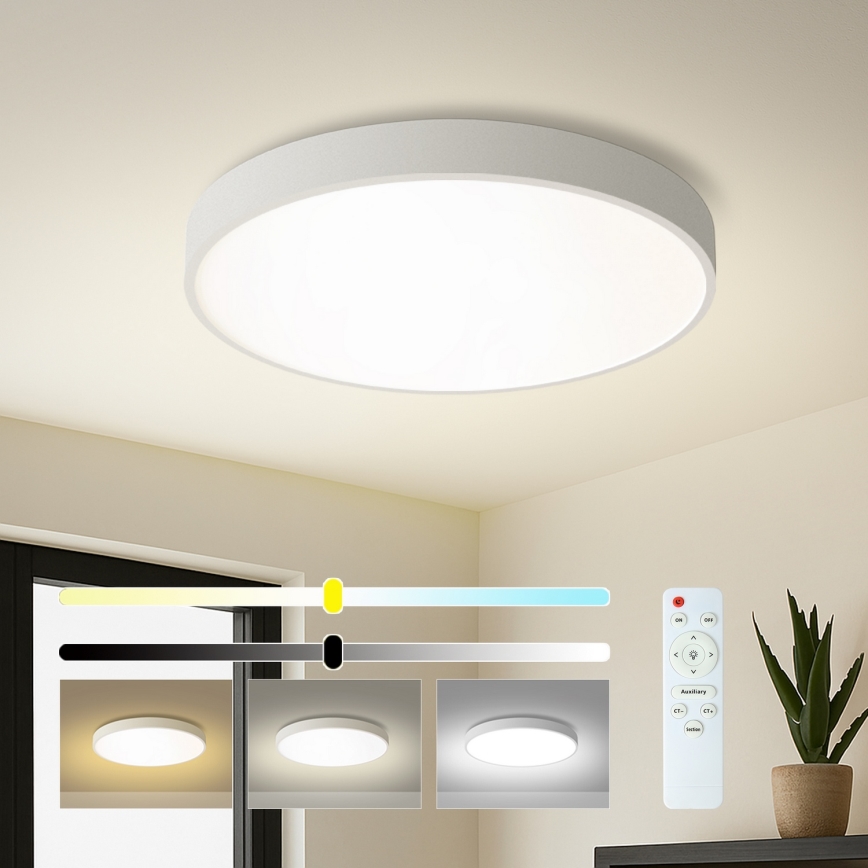 Brilagi - Dimeriuojamas LED lubų šviestuvas POOL LED/60W/230V 3000-6000K skersmuo 60 cm baltas + nuotolinio valdymo pultas