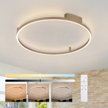 Brilagi - Dimeriuojamas LED lubų šviestuvas PORTOFINO LED/60W/230V 3000-6000K skersmuo 80 cm smėlio spalvos + nuotolinis valdymas