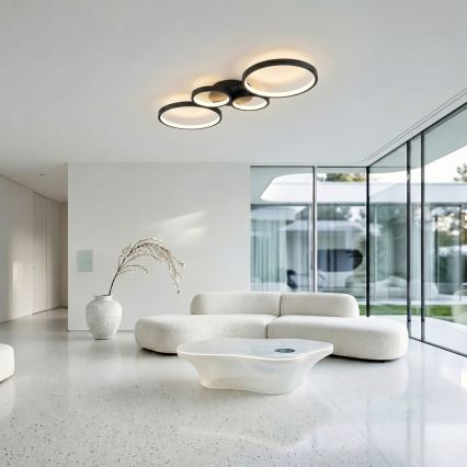 Brilagi - dimeriuojamas LED lubinis šviestuvas RINGO LED/34W/230V 3000-6000K 28x78 cm juodas + nuotolinis valdiklis