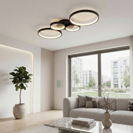 Brilagi - dimeriuojamas LED lubinis šviestuvas RINGO LED/34W/230V 3000-6000K 28x78 cm juodas + nuotolinis valdiklis