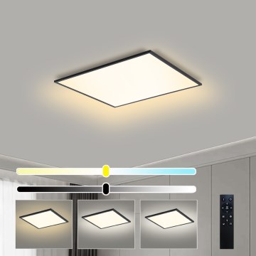 Brilagi - Dimeriuojamas LED lubų šviestuvas SLIMFRAME LED/36W/230V 45x45 cm 3000-6000K juodas + su nuotoliniu pulteliu