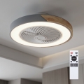 Brilagi - dimeriuojamas LED lubų šviestuvas su ventiliatoriumi LED/38W/230V 3000-6500K 3000-6500K skersmuo 50 cm pilka/ąžuolas + nuotolinis valdymas