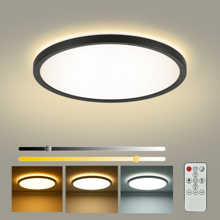 Brilagi - dimeriuojamas LED lubų šviestuvas ULTRA SLIM LED/24W/230V 2700-6500K skersmuo 42 cm juodas + nuotolinis valdymas