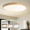BRILAGI - Dimeriuojamas LED lubų šviestuvas WOODLINE LED/128W/230V 3000-6000K ąžuolas, skersmuo 100 cm + nuotolinis valdymas