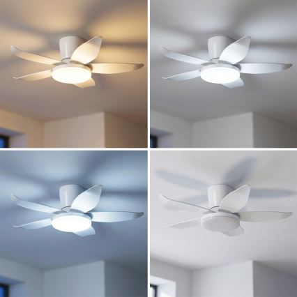 Brilagi - Pritemdomas LED lubinis ventiliatorius LED/32W/230V skersmuo 95 cm balta + nuotolinis valdymas