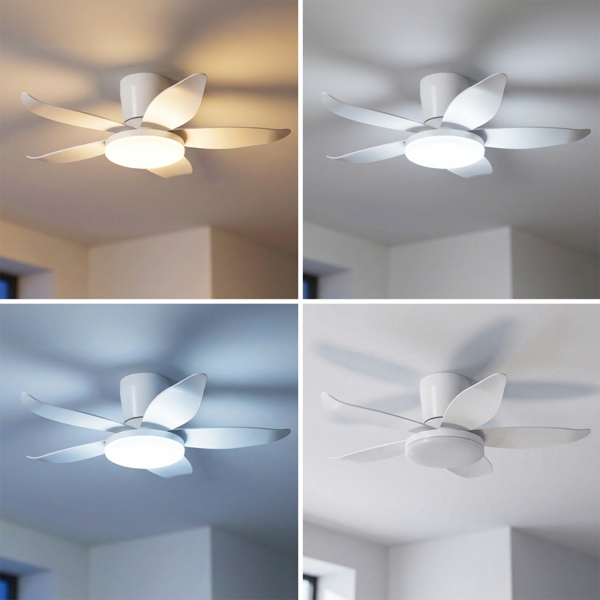 Brilagi - Pritemdomas LED lubinis ventiliatorius LED/32W/230V skersmuo 95 cm balta + nuotolinis valdymas