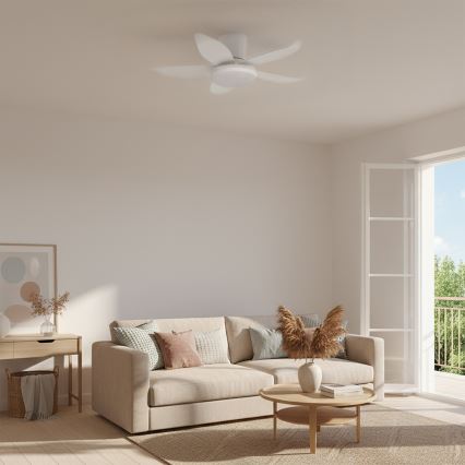 Brilagi - Pritemdomas LED lubinis ventiliatorius LED/32W/230V skersmuo 95 cm balta + nuotolinis valdymas