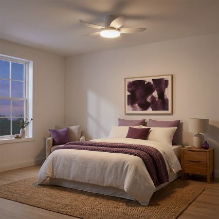 Brilagi - Pritemdomas LED lubinis ventiliatorius LED/32W/230V skersmuo 95 cm balta + nuotolinis valdymas