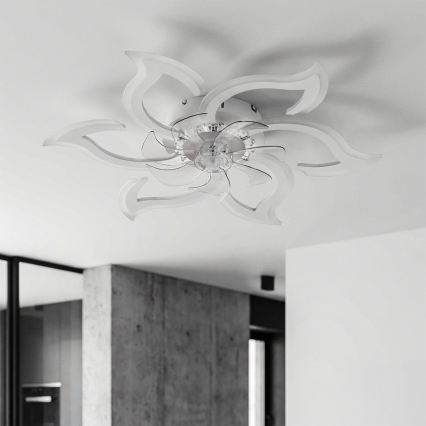 Brilagi - LED reguliuojamas lubinis ventiliatorius LED/34W/230V 3000-6500K skersmuo 83 cm balta + nuotolinis valdymas