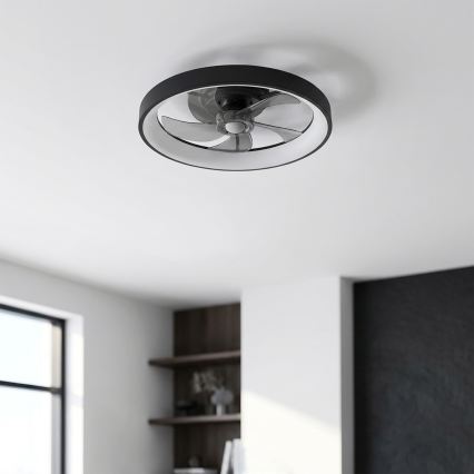 Brilagi - lubinis ventiliatorius su reguliuojamu LED apšvietimu LED/34W/230V 3000-6500K, skersmuo 50 cm, juodas + nuotolinis valdymas