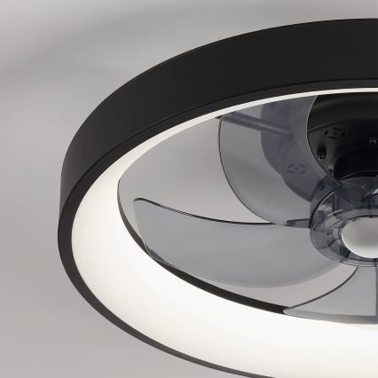 Brilagi - lubinis ventiliatorius su reguliuojamu LED apšvietimu LED/34W/230V 3000-6500K, skersmuo 50 cm, juodas + nuotolinis valdymas