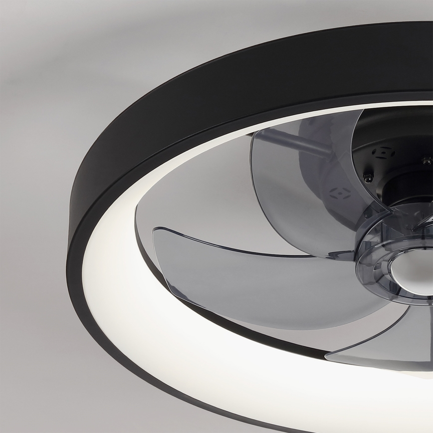 Brilagi - lubinis ventiliatorius su reguliuojamu LED apšvietimu LED/34W/230V 3000-6500K, skersmuo 50 cm, juodas + nuotolinis valdymas