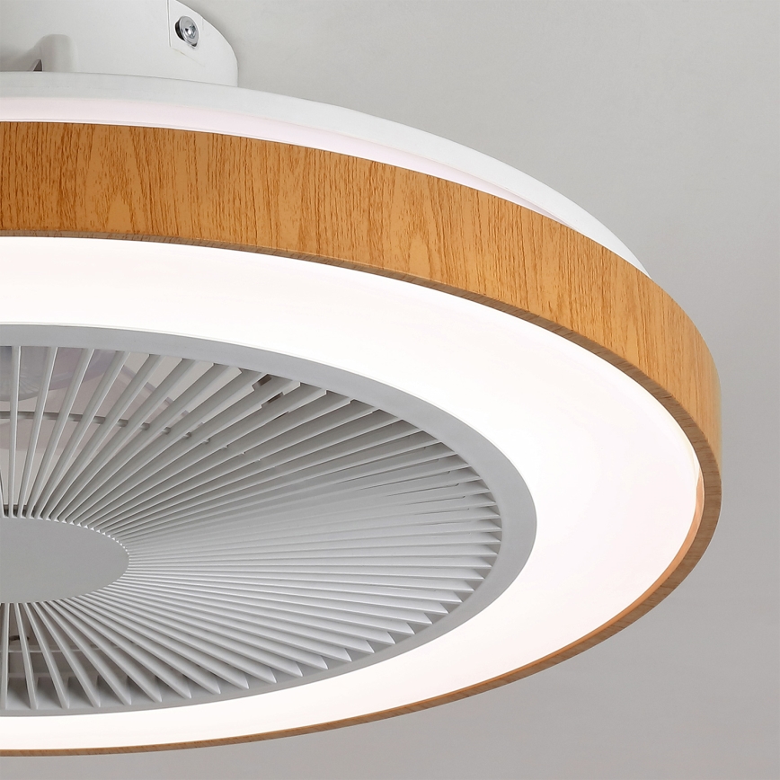 Brilagi - reguliuojamas LED lubinis ventiliatorius LED/38W/230V 3000-6500K Ø 50 cm balta/ruda + nuotolinio valdymo pultas