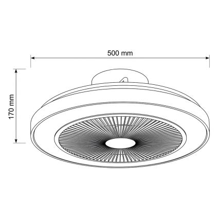 Brilagi - reguliuojamas LED lubinis ventiliatorius LED/38W/230V 3000-6500K Ø 50 cm balta/ruda + nuotolinio valdymo pultas