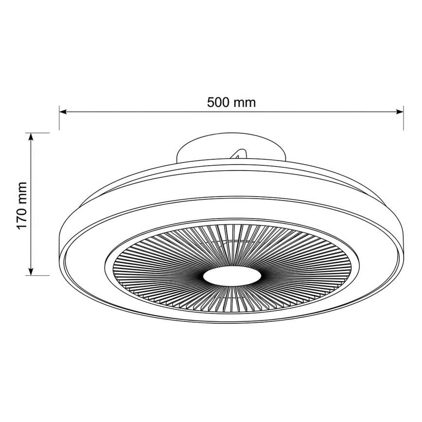 Brilagi - reguliuojamas LED lubinis ventiliatorius LED/38W/230V 3000-6500K Ø 50 cm balta/ruda + nuotolinio valdymo pultas