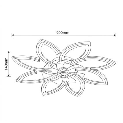 Brilagi - Reguliuojamas LED lubinis ventiliatorius LED/43W/230V 3000-6500K skersmuo 90 cm auksinis + nuotolinis valdymas