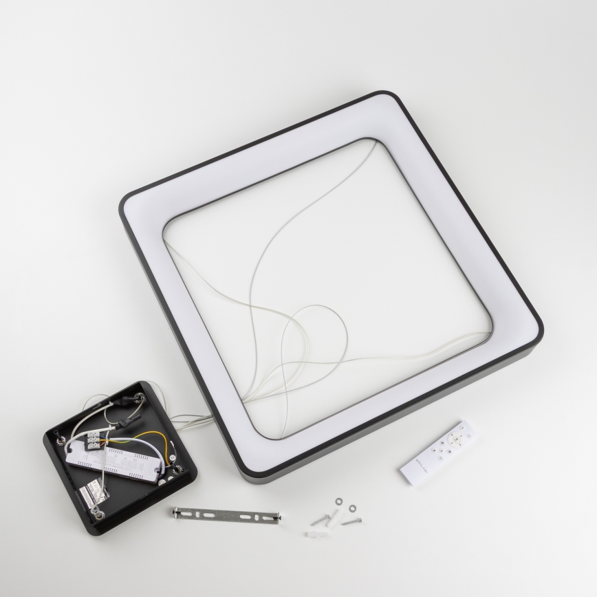 Brilagi - Dimeriuojama liustra ant troselio FALCON II LED/125W/230V 3000-6500K 60x60 cm juoda + nuotolinis valdymas