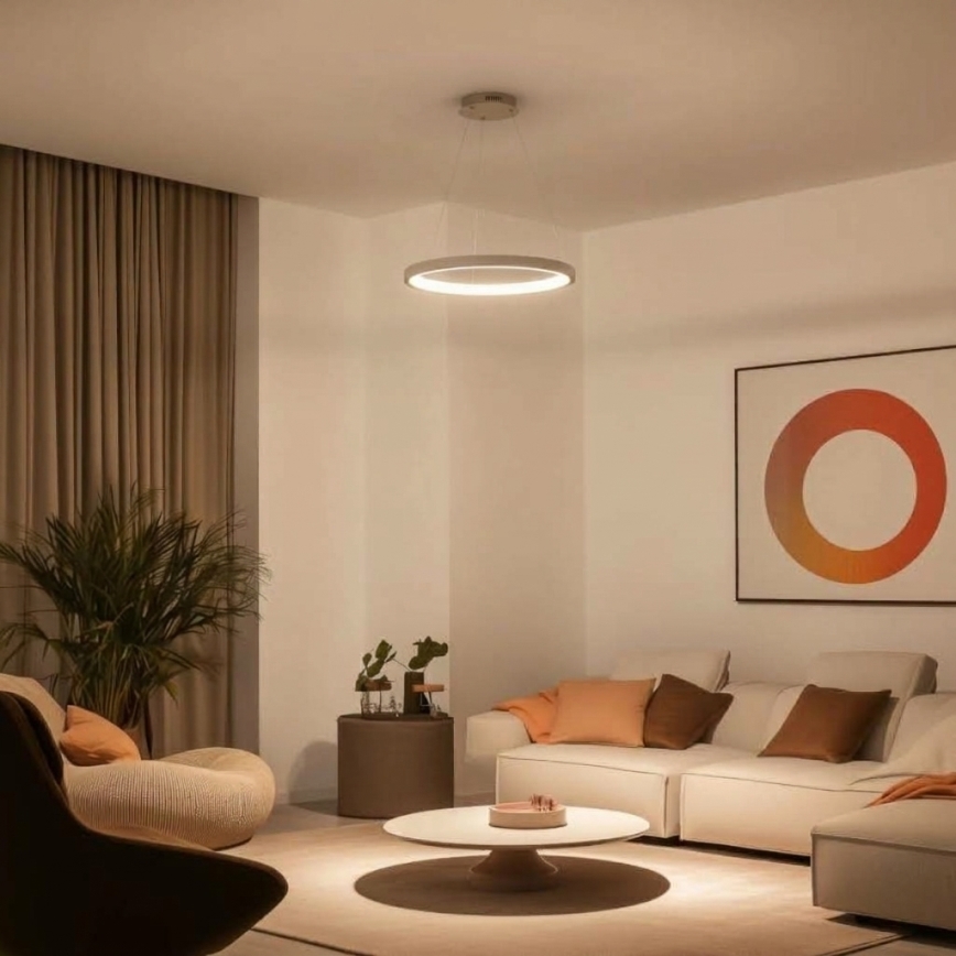 BRILAGI - LED Reguliuojamas pakabinamas šviestuvas ant laido FALCON SLIM LED/42W/230V 3000-6500K Ø 50 cm smėlinė + su nuotolinio valdymo pultu