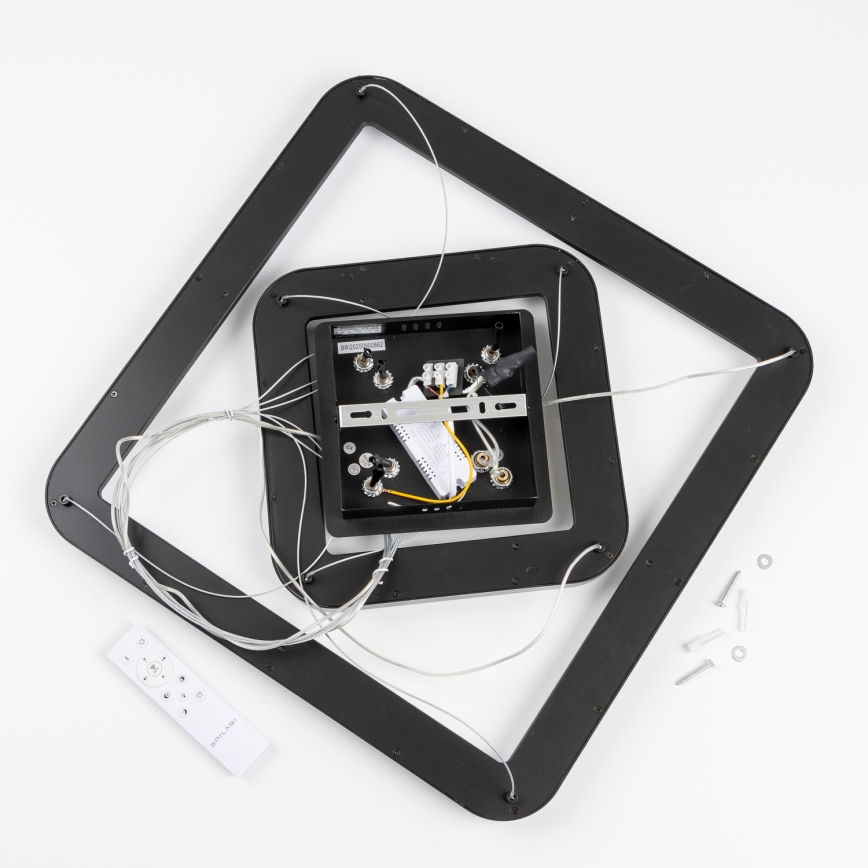 Brilagi - LED reguliuojamas liustras ant laido FALCON SLIM LED/78W/230V 3000-6500K 50x50 cm juodas + nuotolinis pultas