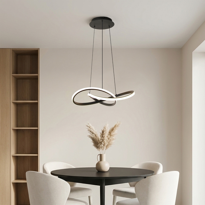 BRILAGI - Dimeriuojamas pakabinamas LED šviestuvas su laidu INFINITY LED/55W/230V 3000-6000K 50x50 cm juodas + nuotolinis valdymas
