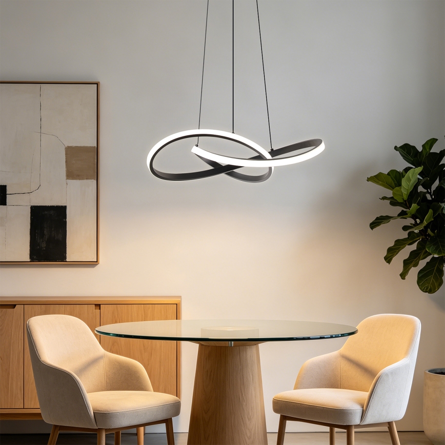 BRILAGI - Dimeriuojamas pakabinamas LED šviestuvas su laidu INFINITY LED/55W/230V 3000-6000K 50x50 cm juodas + nuotolinis valdymas
