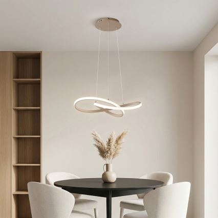 Brilagi - reguliuojamas LED pakabinamas šviestuvas ant laido INFINITY LED/55W/230V 3000-6000K 50x50 cm smėlinis + nuotolinis valdymas