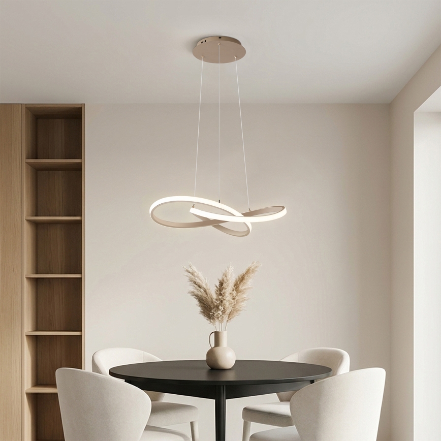 Brilagi - reguliuojamas LED pakabinamas šviestuvas ant laido INFINITY LED/55W/230V 3000-6000K 50x50 cm smėlinis + nuotolinis valdymas